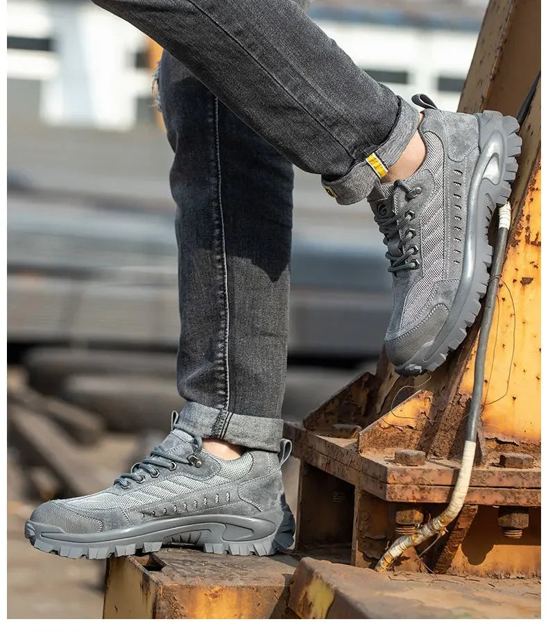 Spring New Men's Steel Toe Safety Shoes Breathable Work Shoes Anti Crush And Piercing High Temperature Resistant Wear Proof