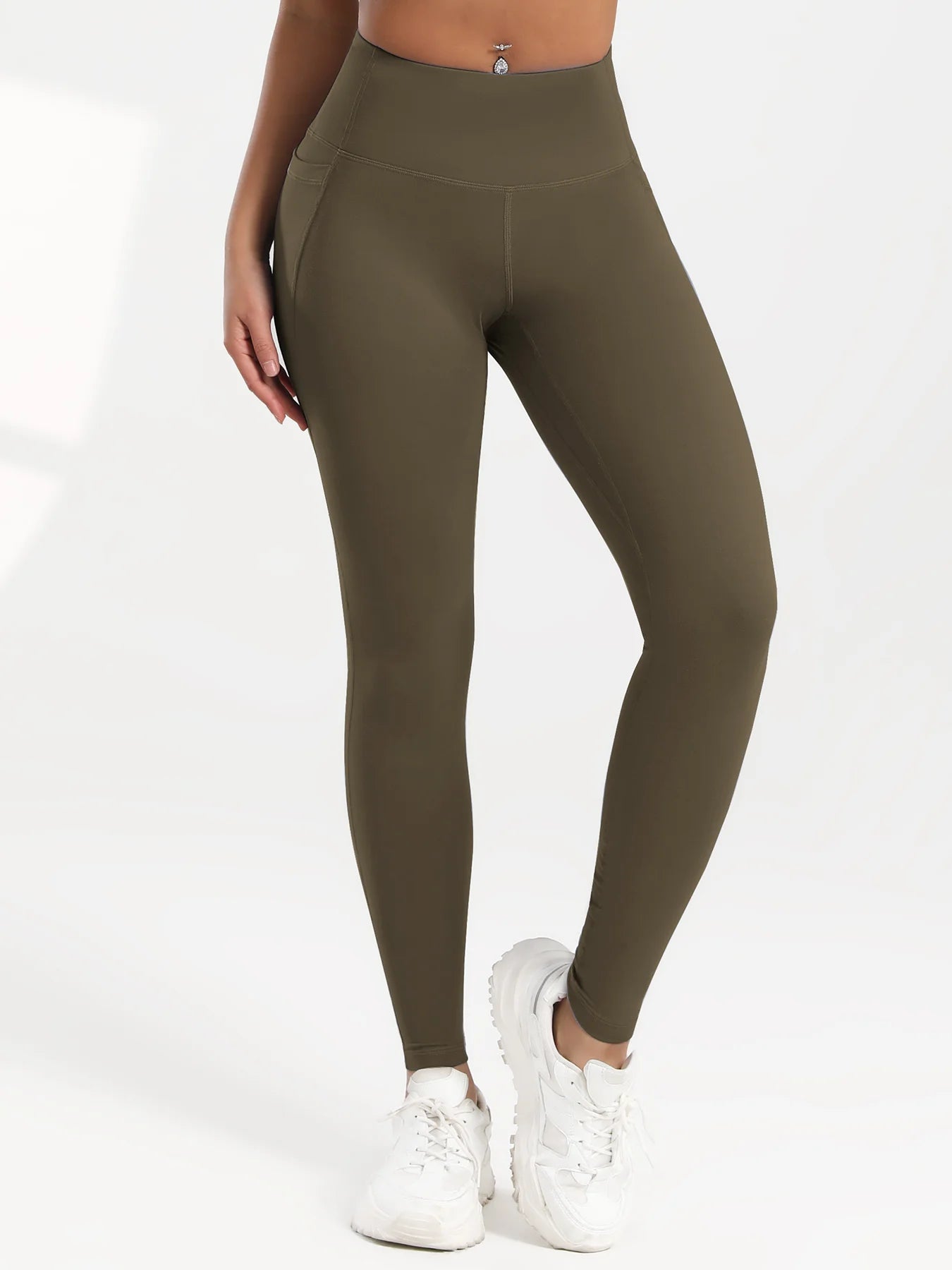 Leggings de yoga para mujer, 2 unidades, con bolsillos, color liso, para gimnasio, actividades al aire libre, cintura alta, ajustados, pantalones deportivos para correr.