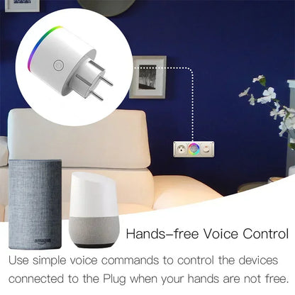 Enchufe inteligente WiFi UE EE. UU. RU DE BR AU IN Smart Life Aplicación Tuya Control remoto inalámbrico Enchufe Alexa Google Home Sin concentrador