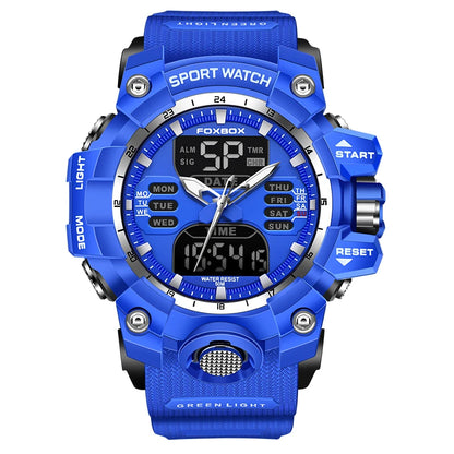 LIGE Reloj Original para Hombre, Reloj de Pulsera Deportivo Militar de Moda con Cronógrafo de Cuarzo, Relojes de Lujo con Doble Pantalla LED y Calendario para Hombre