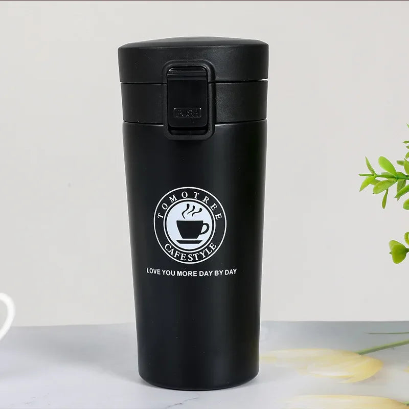 Taza térmica de acero inoxidable de doble capa de 380 ml/510 ml, para café, té, termo, botella de agua, a prueba de fugas.