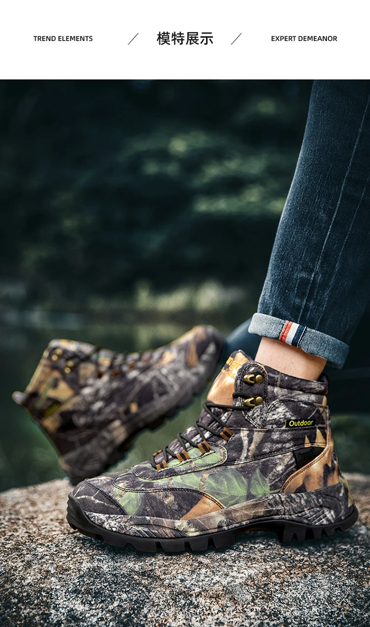 Botas tácticas de senderismo para hombre, botas para desierto con absorción de impactos y antideslizantes, calzado para senderismo, montañismo y camping al aire libre