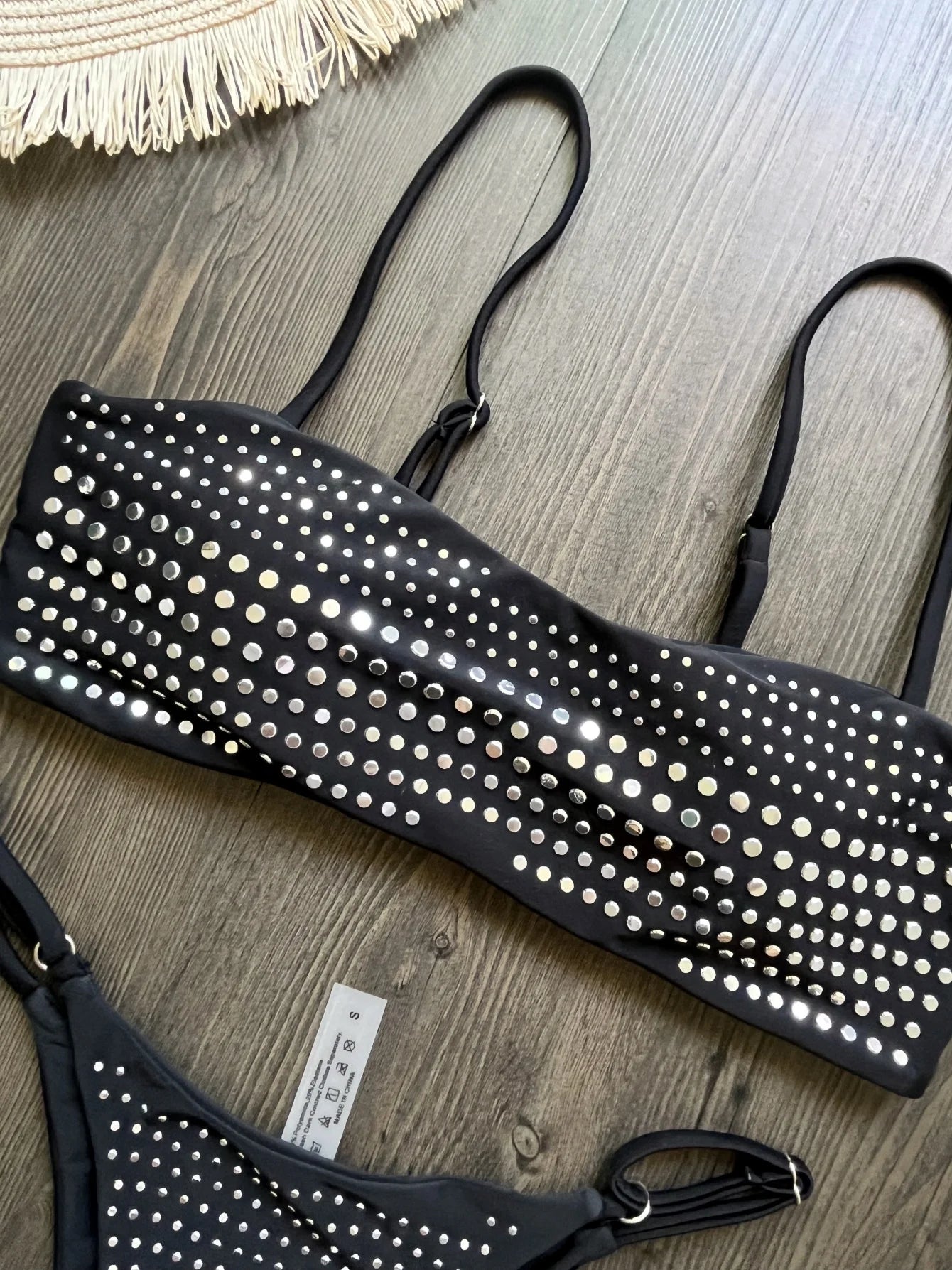Bikini de diamantes 2025, bañador sexy para mujer, bikini bandeau con efecto push up, bañador femenino brillante, traje de baño floral, ropa de playa