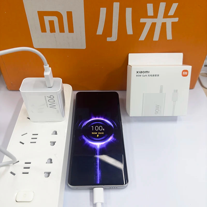 Xiaomi 90W Charger Fast Turbo Charging Wall Power Adapter 1M 6A Type C Cable Xiaomi Mi 15 14 Ultra Pro POCO X7 X6 Redmi Note 11T