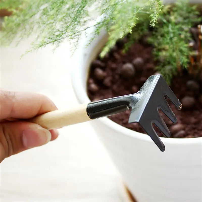 Juego de tres herramientas de jardinería: miniherramientas de jardinería, pala multifunción, rastra, pala para plantas domésticas, pala para tierra de pino.