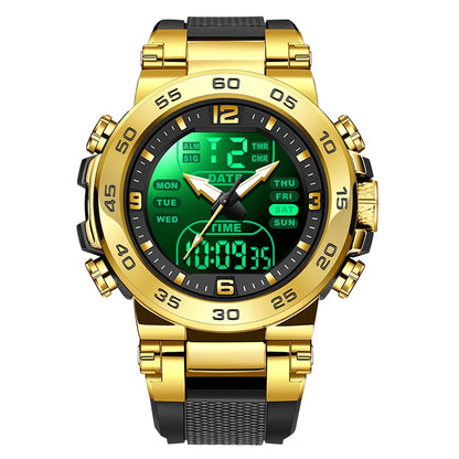 Relojes FOXBOX para hombre, marca superior, reloj de pulsera analógico digital de cuarzo de lujo para hombre, reloj luminoso con pantalla de doble horario resistente al agua para hombre