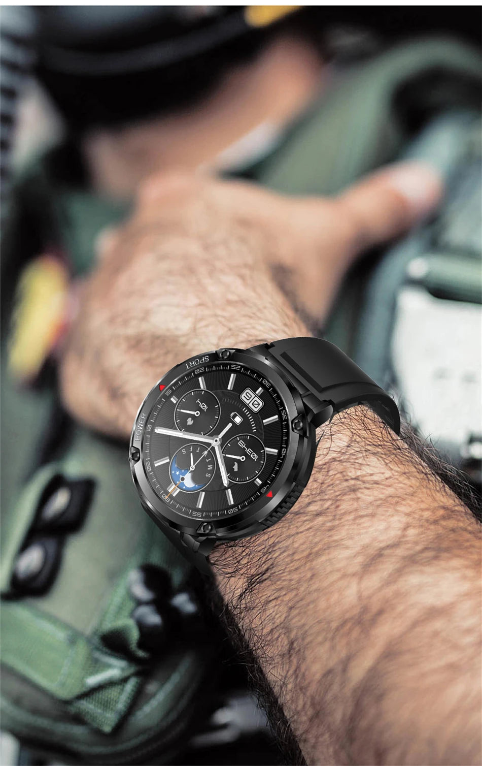 Reloj inteligente LIGE con batería grande de 600 mAh para hombre, reloj inteligente deportivo resistente al agua con llamadas Bluetooth y pantalla AMOLED.