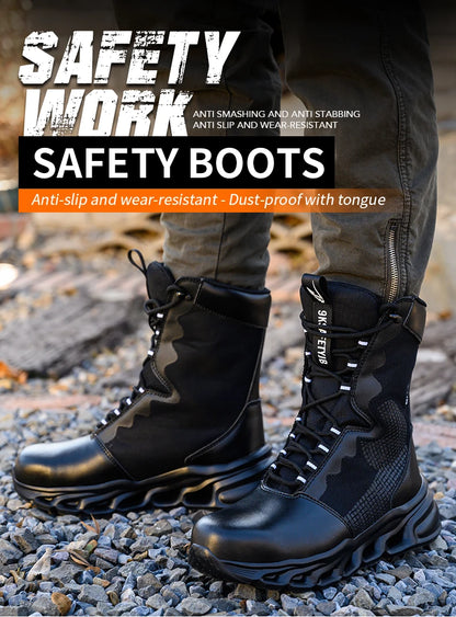 Zapatillas de trabajo con puntera de acero, zapatos de seguridad para hombre, calzado de trabajo nuevo a prueba de perforaciones, botas indestructibles, calzado de seguridad ligero.