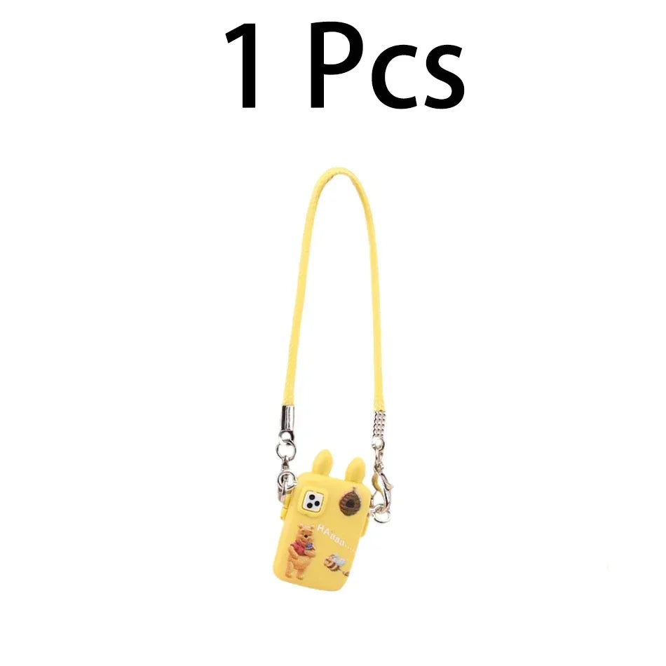 Accesorios para Labubu Accesorios para Crybaby Bolso para cámara de teléfono estilo dibujos animados Accesorios para muñecos de peluche Colgante Abanico Regalo de cumpleaños