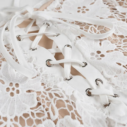 Vestido largo de encaje MUJER para mujer, con corsé bordado, estilo midi, sexy, sin espalda, ideal para fiestas.