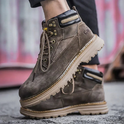 Botas de nieve para hombre, ideales para el invierno. Botas clásicas de caña alta para senderismo, con suela gruesa antideslizante y gran practicidad.