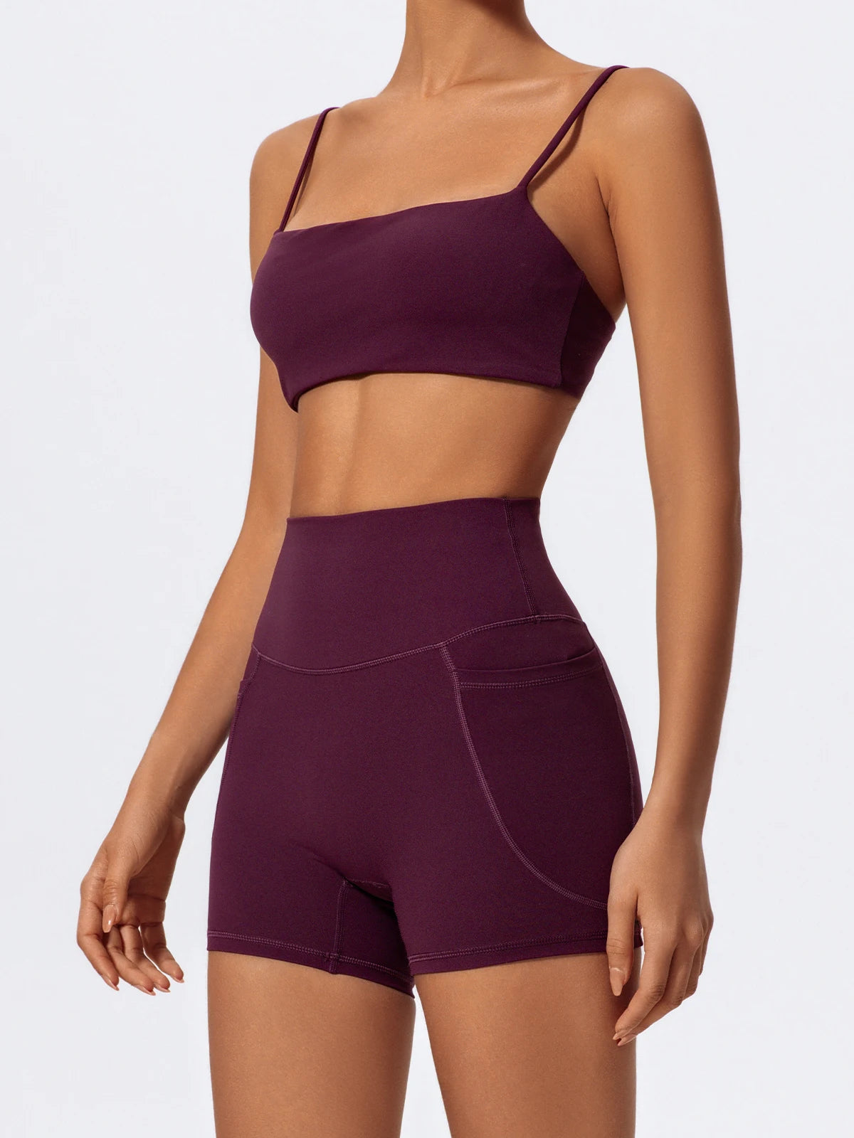 Ctenkevet - Conjunto de dos piezas para mujer, para gimnasio, entrenamiento, sujetador de yoga, pantalones cortos, ropa deportiva, camisola de secado rápido