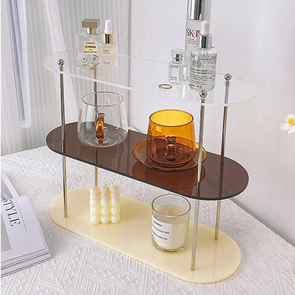 Estante de almacenamiento multicapa de acrílico estilo Ins, estantes decorativos, organizador de escritorio, maquillaje, joyas, organización del hogar y jardín.