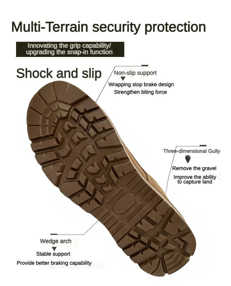 Botas tácticas de cuero para hombre, de nueva marca, para senderismo y actividades al aire libre. Botas transpirables hasta el tobillo.