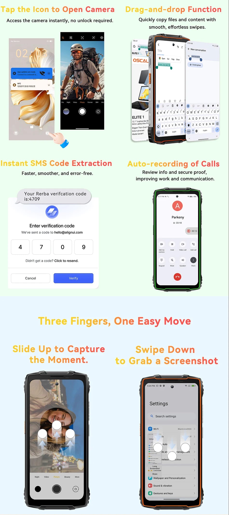 【Estreno mundial】Blackview BV8200 Teléfono resistente con pantalla de 6,5" 2.4K a 120 Hz, procesador Helio G100, 12 GB de RAM, 256 GB de almacenamiento, NFC, linterna y sistema operativo Android 14.