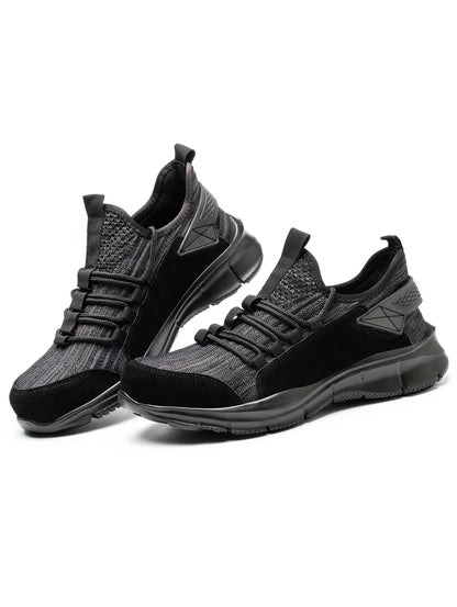 Zapatillas de trabajo para hombre, calzado de seguridad, zapatos de trabajo con puntera de acero para la construcción, botas de seguridad ligeras, zapatillas de trabajo antiperforación de Kevlar.
