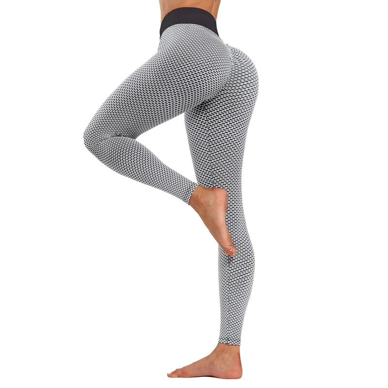 Women's High Waist Leggings Hip Lifting Honeycomb Yoga Pants