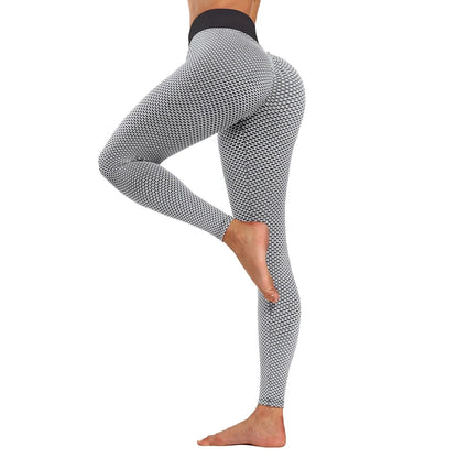 Women's High Waist Leggings Hip Lifting Honeycomb Yoga Pants
