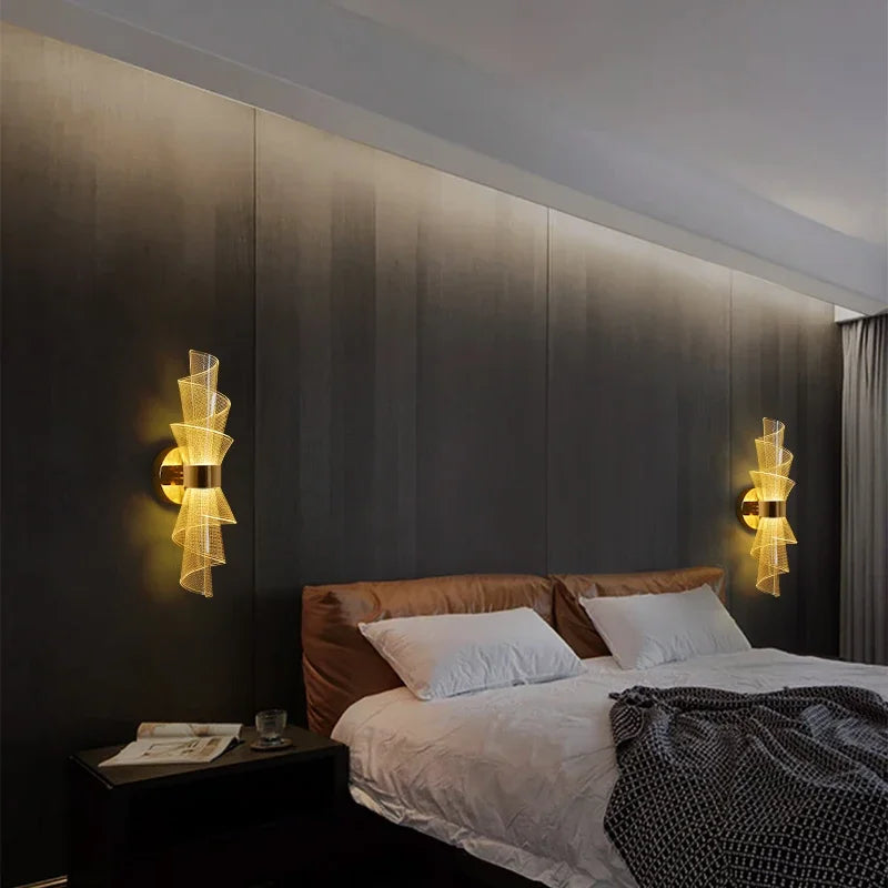 Aplique de pared LED, iluminación interior, decoración para el hogar, sofá, dormitorio, sala de estar, pasillo, mesita de noche, espejo de lujo, lámpara de pared nórdica