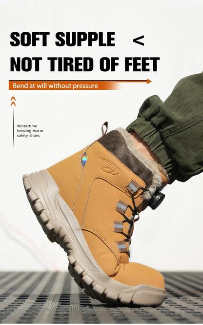 Botas de trabajo de seguridad de invierno para hombre y mujer, tallas 47 y 48, impermeables, ligeras, con puntera de acero, calzado de seguridad protector para hombre.