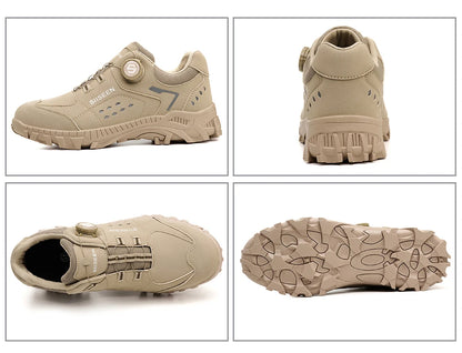 Botas de seguridad con puntera de acero para hombre - Calzado de trabajo resistente a perforaciones, antideslizante y duradero para la construcción y uso industrial en exteriores.