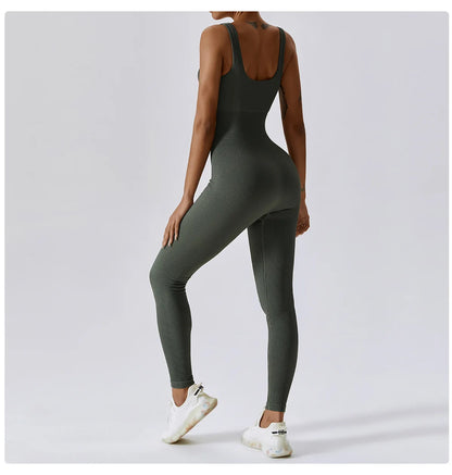 Traje de yoga de una pieza sin costuras de primavera, conjunto de entrenamiento de fitness para danza y tonificación abdominal, mono elástico, ropa deportiva de gimnasio con efecto push up
