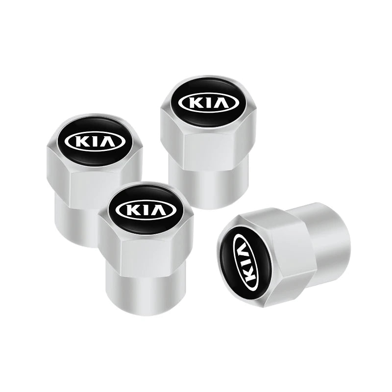 4 tapones para válvulas de neumáticos de coche con logotipo, accesorios para KIA EV6 Stinger RIO Sorento Picanto Ceed Borrego Syros K4 K5
