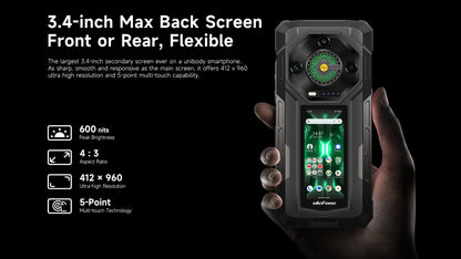 【Estreno mundial】Ulefone Armor 33 Pro 5G Teléfono resistente con batería de 25500 mAh, 512 GB de ROM, pantalla trasera de 6,59" y 3,4" a 120 Hz, NFC y Android.