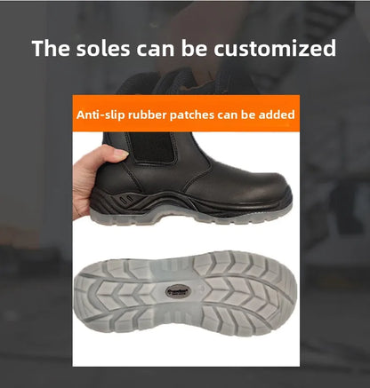 Zapatos de trabajo de cuero antiestáticos, de protección laboral, antiaplastamiento, antipinchazos, antideslizantes, antipolvo y resistentes al desgaste para hombre.