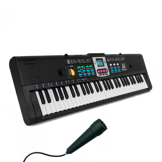 Teclado electrónico multifuncional de 61 teclas para niños, piano eléctrico digital con micrófono, instrumento de teclado electrónico para principiantes.