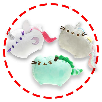 Juguete para gatos, juguete de peluche de Animal suave, almohada de gatito blanco y gris, regalo de cumpleaños, juguetes para mascotas Deco