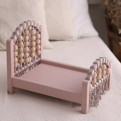 Accesorios de fotografía para recién nacidos, cama de madera desmontable, accesorios para sesión de fotos de bebés, niñas y niños, fondo de cuna para posar.