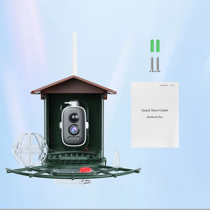 Cámara para comedero de pájaros 4MP 2K HD, captura de vídeo de aves, WiFi, alimentación solar, visión nocturna, observación de aves, alertas instantáneas