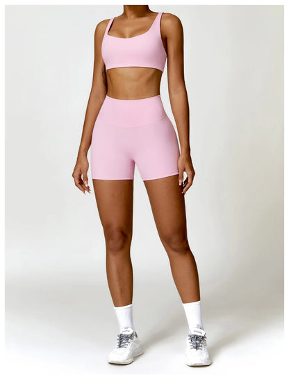Conjunto de chándal de yoga para mujer, 2 piezas, ropa deportiva para entrenamiento, ropa deportiva, leggings de gimnasio, sujetador de fitness, top corto, trajes deportivos de manga larga