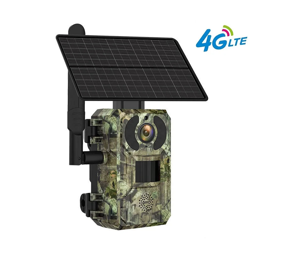 Cámara de rastreo 4G LTE con energía solar, 4MP, PIR, visión nocturna activada por movimiento, inalámbrica, celular, para caza de fauna silvestre Ucon