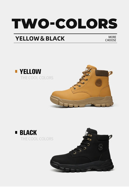 Zapatos con puntera de acero para hombre y mujer, zapatillas ligeras con puntera de acero antiaplastamiento, botas de trabajo indestructibles, calzado de seguridad para la construcción.