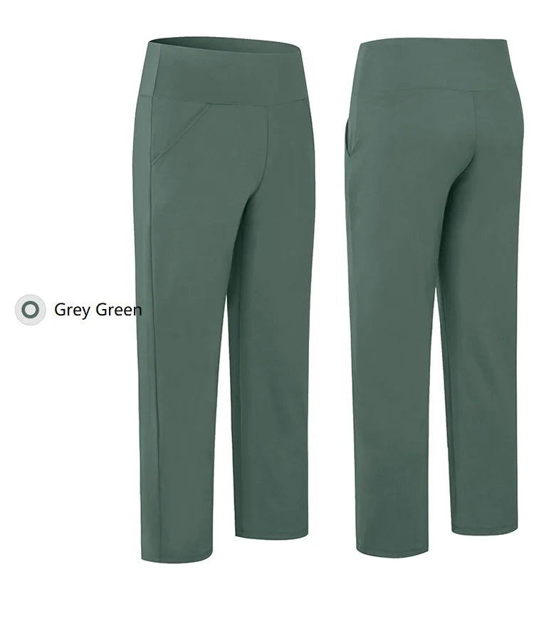 Pantalones deportivos para mujer, estilo casual, para yoga, holgados, de talle alto, elásticos, para entrenamiento físico, rectos, para correr, Yu02334