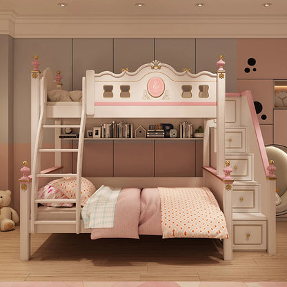 Cama alta deslizante con cajones de almacenamiento, modernas bases de lujo, literas principales para niños, cama de día blanca para niña, muebles de dormitorio