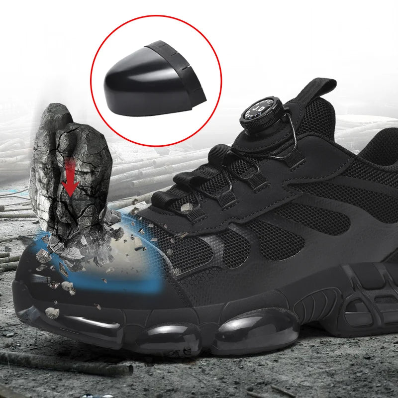 Zapatos de seguridad con puntera de acero LARNMERN para hombre y mujer, anchos, ligeros, cómodos, tipo tenis, de trabajo, coloridos.