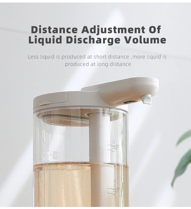 Dispensador automático de jabón líquido de 500 ml para cocina, recargable por USB, sin contacto, de alta capacidad, para detergente. También apto para baño.