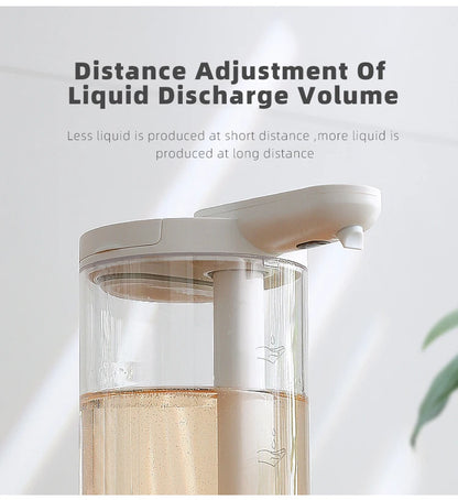 Dispensador automático de jabón líquido de 500 ml para cocina, recargable por USB, sin contacto, de alta capacidad, para detergente. También apto para baño.