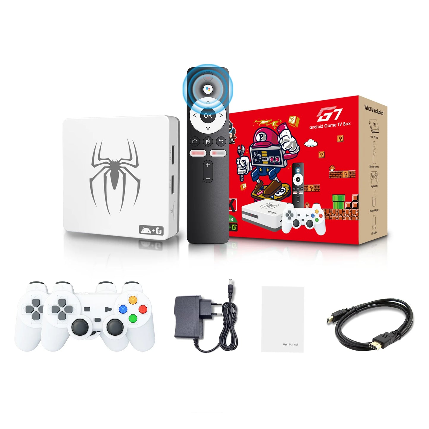 Consolas de videojuegos 3D G7 8K 2025, 64 GB, 2,4 G, mando inalámbrico, Android 14, consola de juegos clásica retro, más de 25.000 juegos