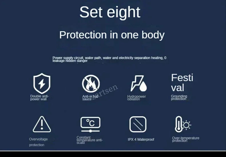 Calentador de agua instantáneo sin tanque 220v con termostato, calentador de inducción, calentadores eléctricos táctiles inteligentes para ducha