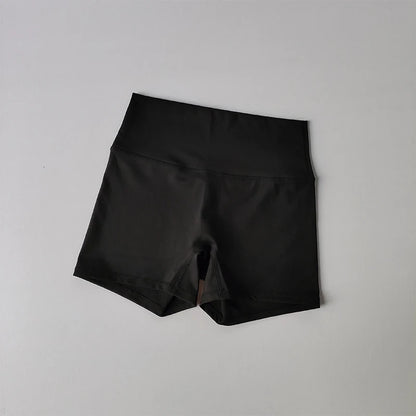 Pantalones cortos deportivos de yoga, ajustados, elásticos, de tres piezas, con cintura alta, realce de cadera y secado rápido.