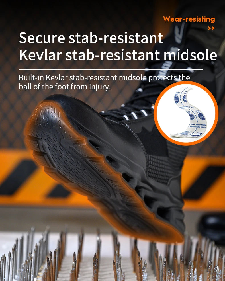 Zapatillas de trabajo con puntera de acero, zapatos de seguridad para hombre, calzado de trabajo nuevo a prueba de perforaciones, botas indestructibles, calzado de seguridad ligero.
