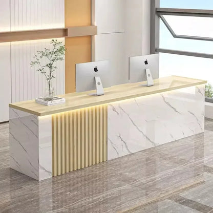 Mostrador de oficina Mostradores de recepción Decoraciones Belleza Mostradores de recepción modernos Salón de lujo Mostrador Negocio Mobiliario comercial