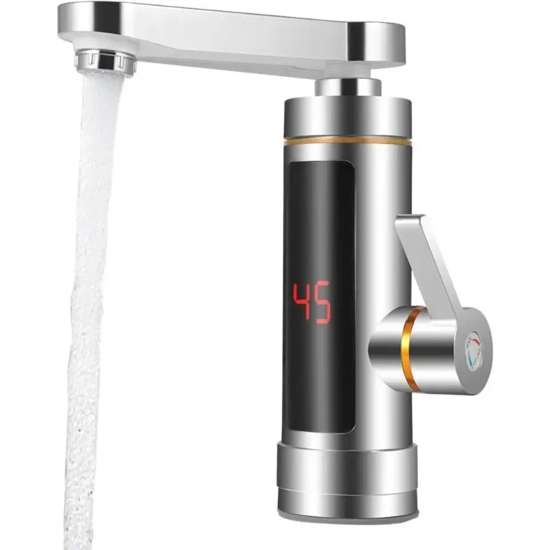 Grifo calentador eléctrico instantáneo sin tanque, con pantalla LCD de temperatura y mezcla de 360°.