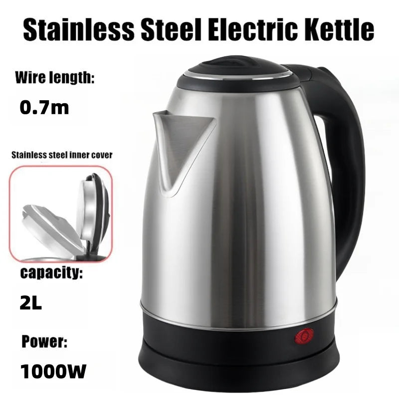 Hervidor eléctrico de acero inoxidable de 2 l, hervidor inteligente de 1500 W con silbato, samovar, tetera térmica para té y café, regalo
