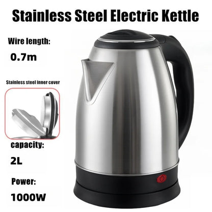 Hervidor eléctrico de acero inoxidable de 2 l, hervidor inteligente de 1500 W con silbato, samovar, tetera térmica para té y café, regalo