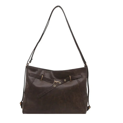Bolso de mano retro de gran capacidad para mujer, mochila informal de moda con doble hombro para otoño e invierno, nuevo bolso de moda.